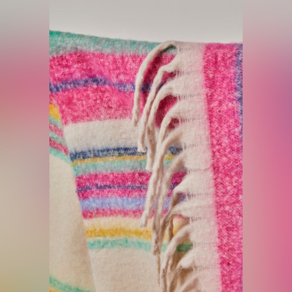 Free People Skye Stripe Blanket in ivory - Picture 2 of 3